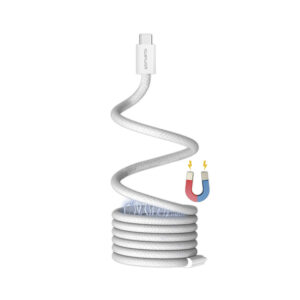 4smarts USB-C Magnetisches Kabel RollUp 1,5m weiß
